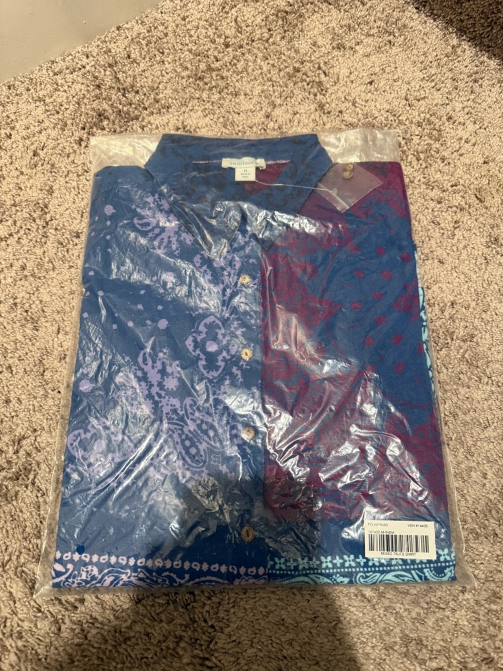NWT Sundance Linen Patchwork Design Boho Button Up Short Sleeve - Picture 7 of 7